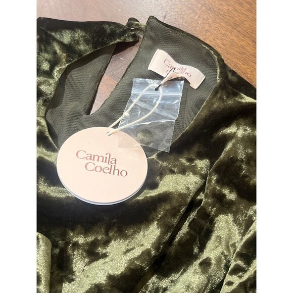 Camila Coelho Gabriel Maxi Dress in Olive Green Small New Womens Bodycon - Picture 10 of 15